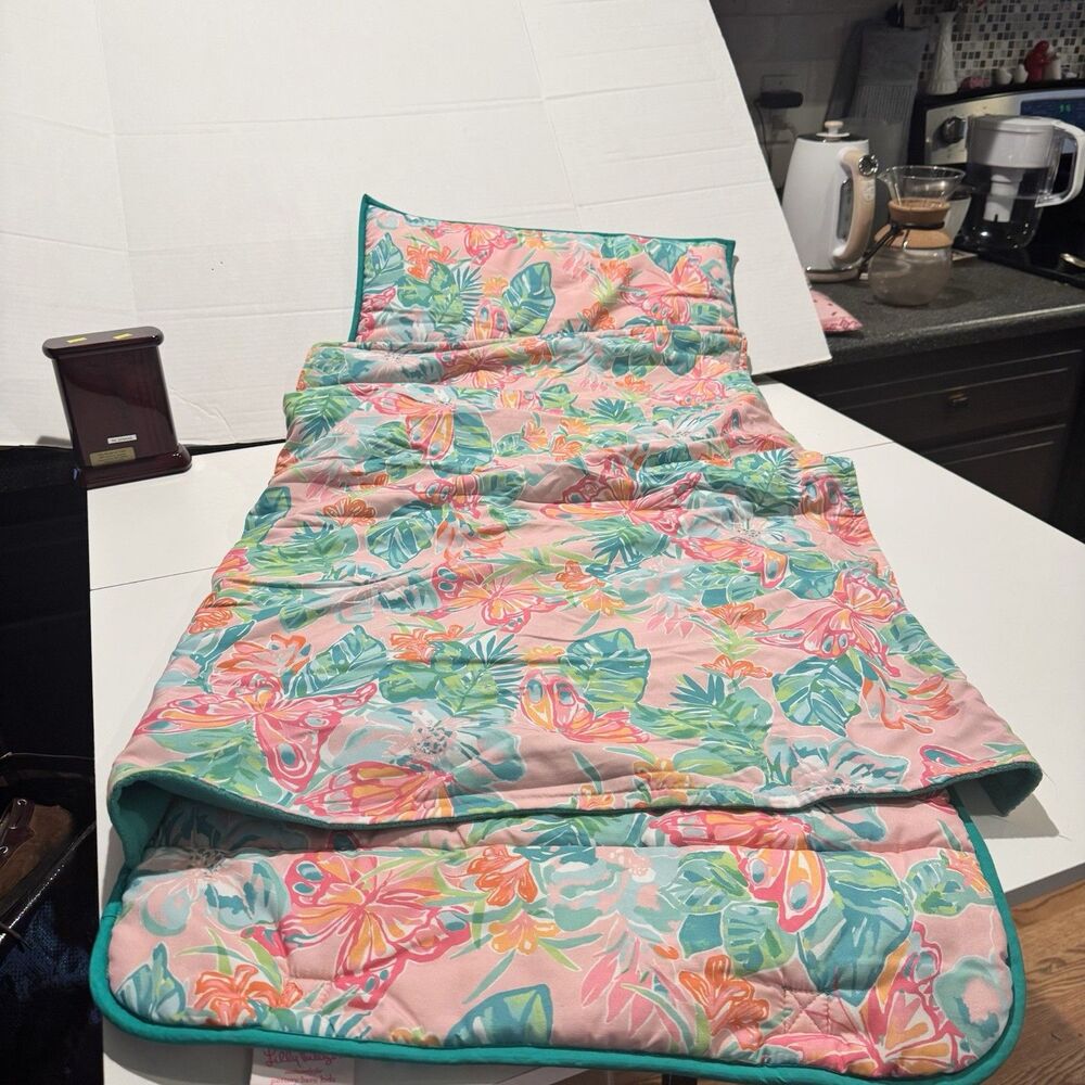 Pottery Barn Kids X Lilly Pulitzer Isle Be Back Nap Mat Pink & Teal Butterfly